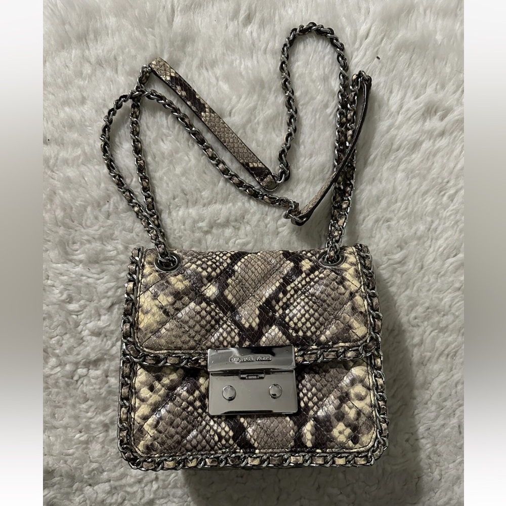 Michael Kors shoulder leather snake chain Bag